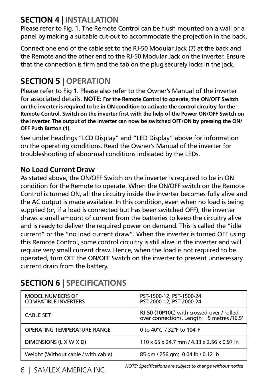 Samlex America RC-200 User Manual | Page 6 / 8