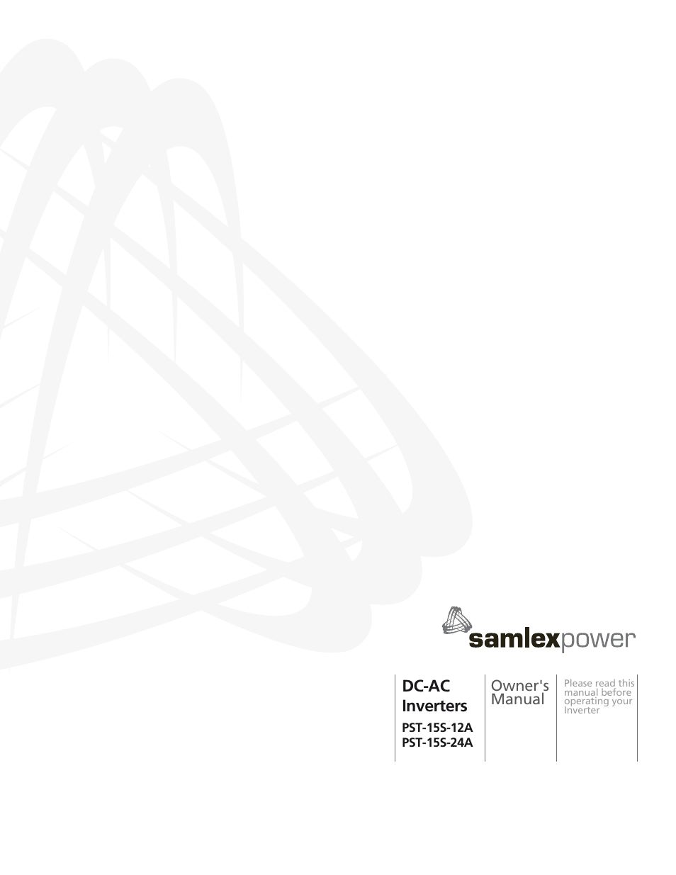 Samlex America PST-15S-24A User Manual | 32 pages