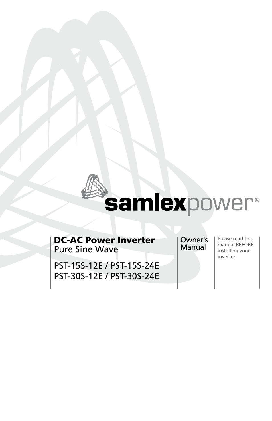 Samlex America PST-30S-24E User Manual | 48 pages