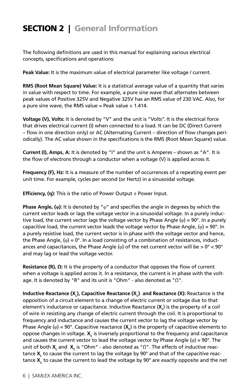 Samlex America PST-30S-24E User Manual | Page 6 / 48