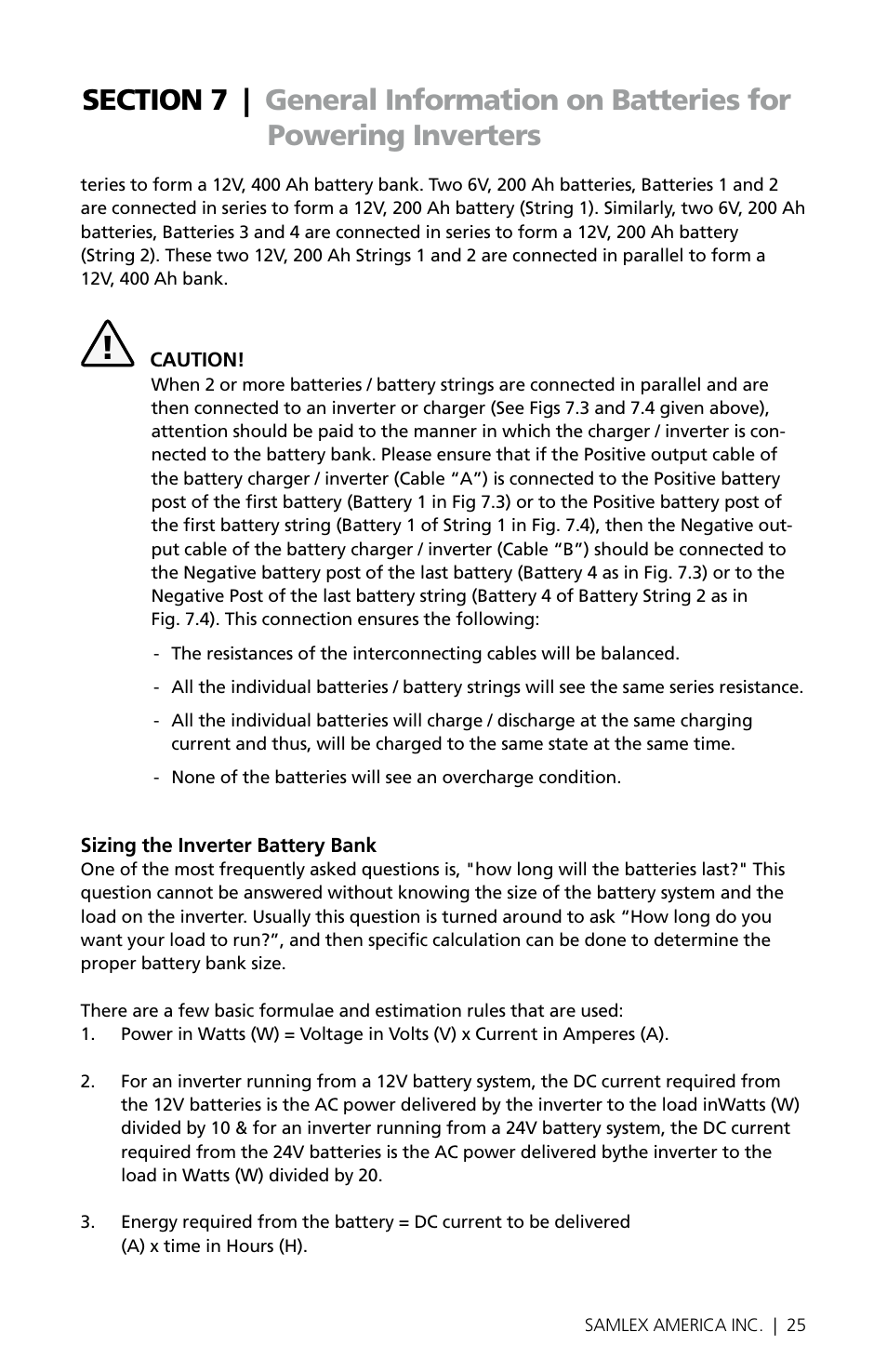 Samlex America PST-200S-24E User Manual | Page 25 / 48