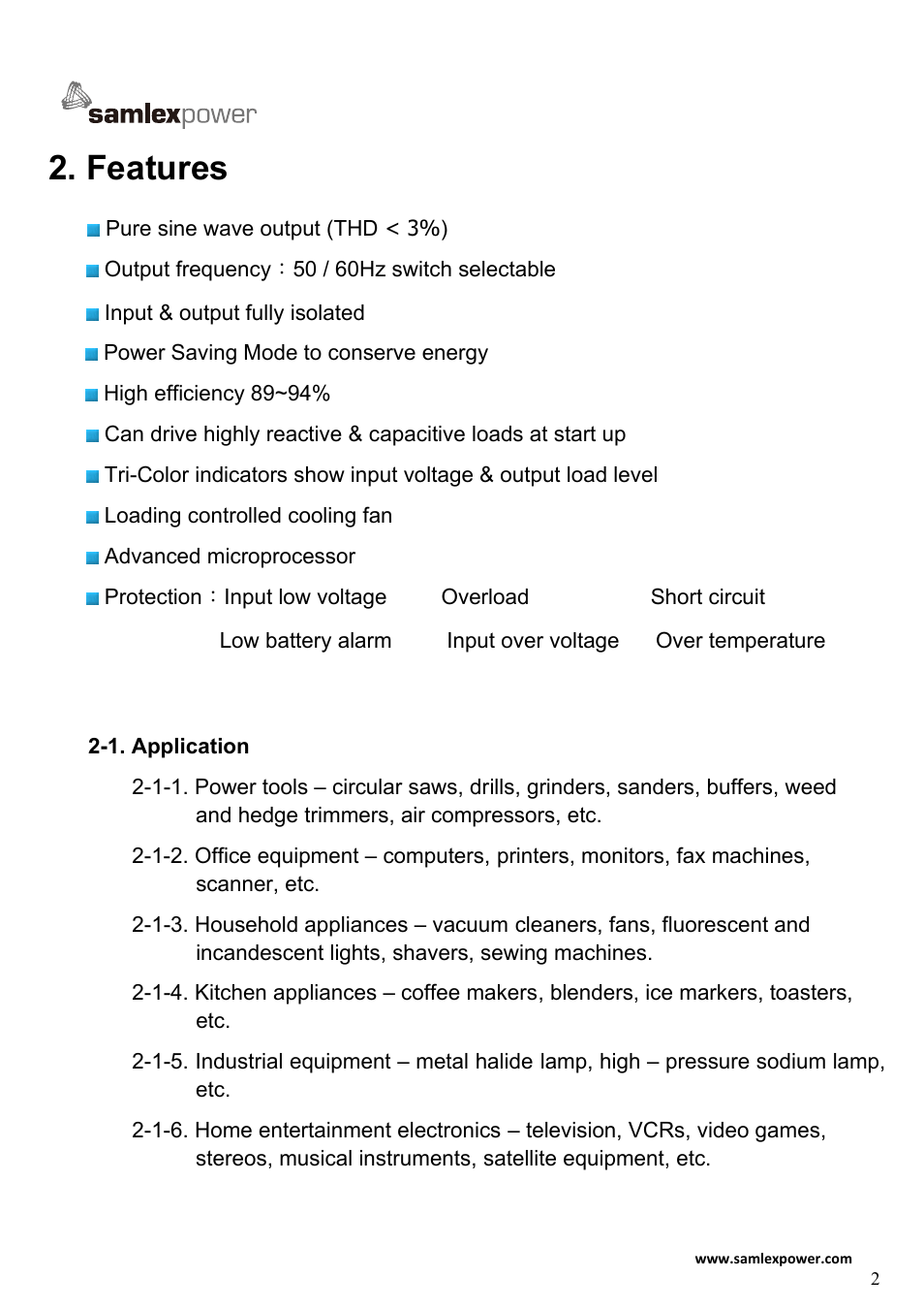 1000-0193_a4-4, Features | Samlex America SA-2000K User Manual | Page 4 / 21