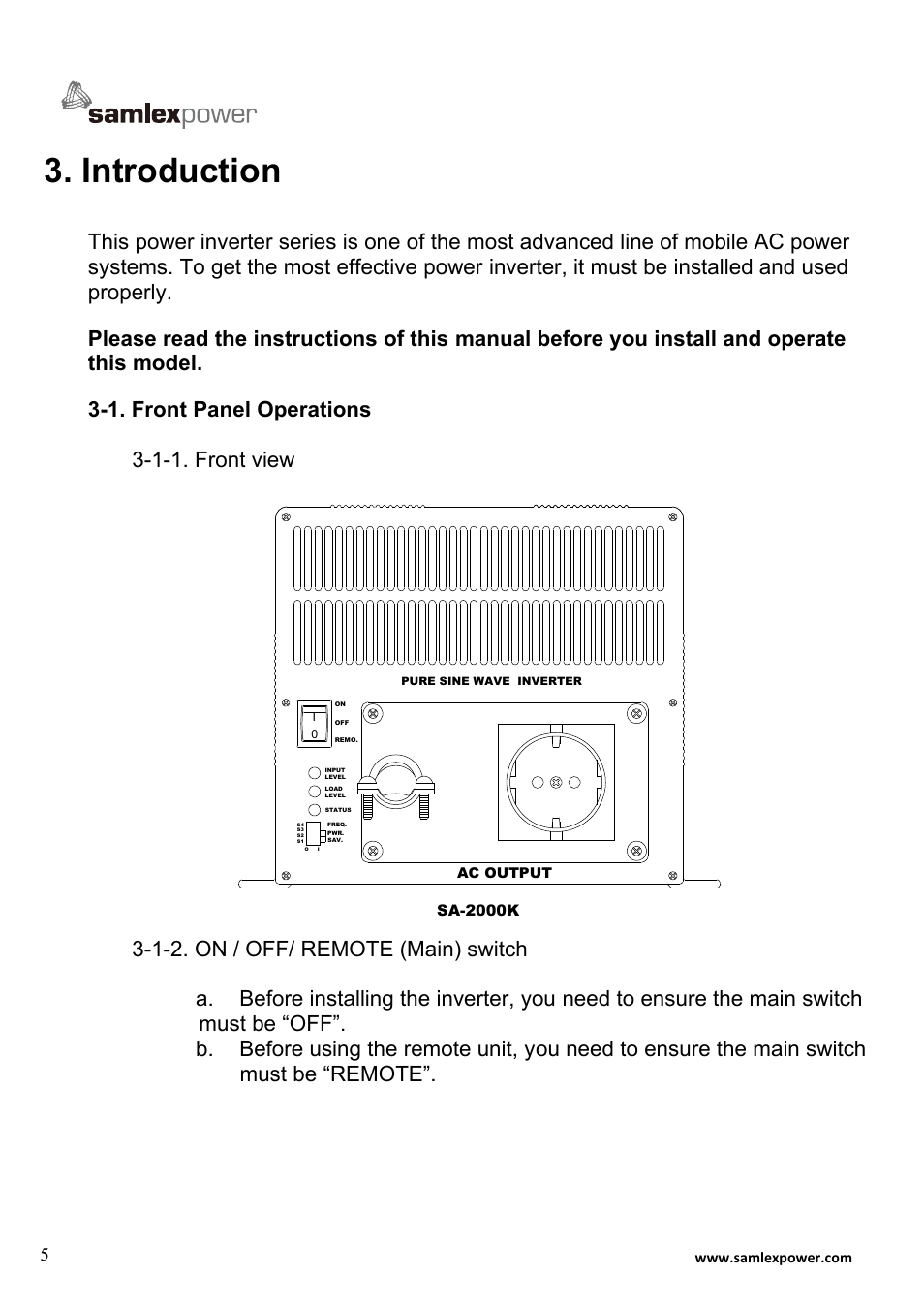 1000-0193_a4-7, Introduction | Samlex America SA-2000K User Manual | Page 7 / 21