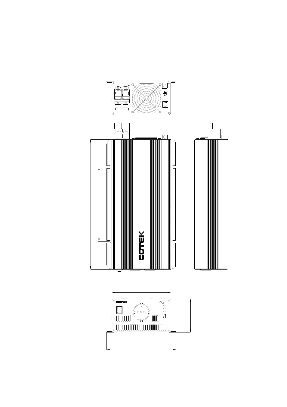 3. mechanical drawings, Pure sine w ave power inverter | Samlex America SK User Manual | Page 10 / 25