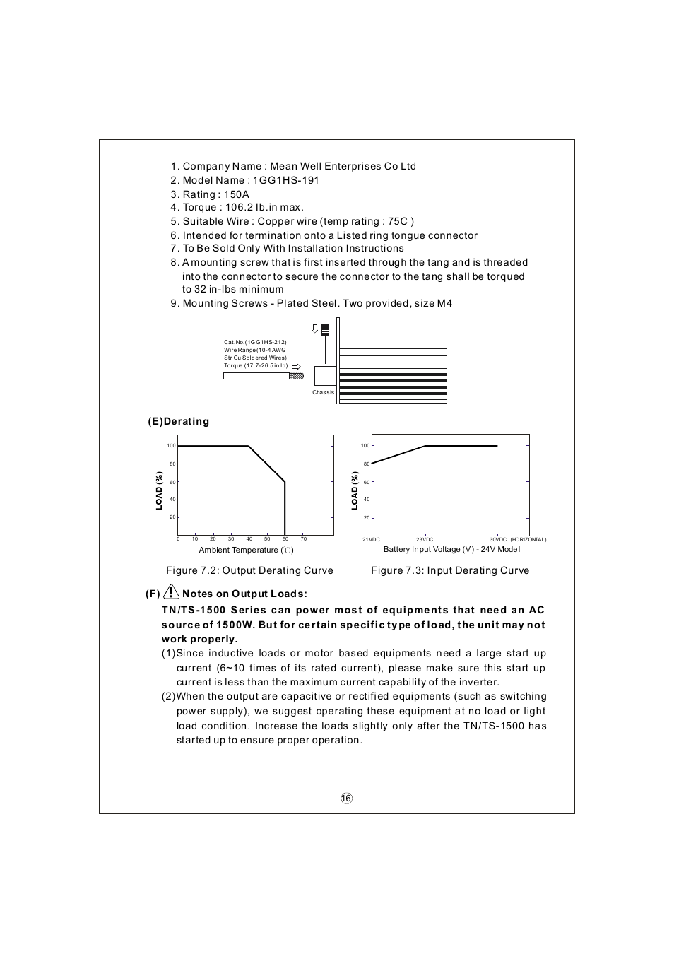 E)derating | Samlex America TS-1500 User Manual | Page 18 / 20