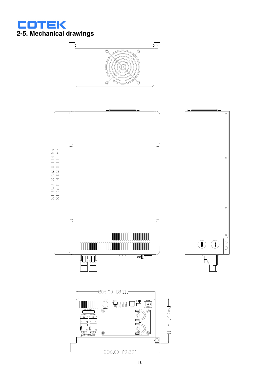 5. mechanical drawings | Samlex America ST1500-148 User Manual | Page 11 / 40