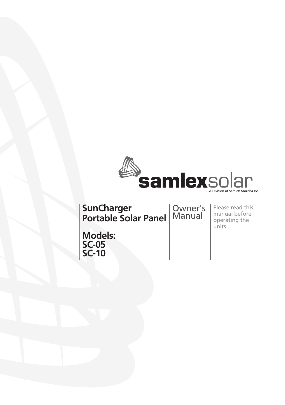 Samlex America SC-10 User Manual | 12 pages