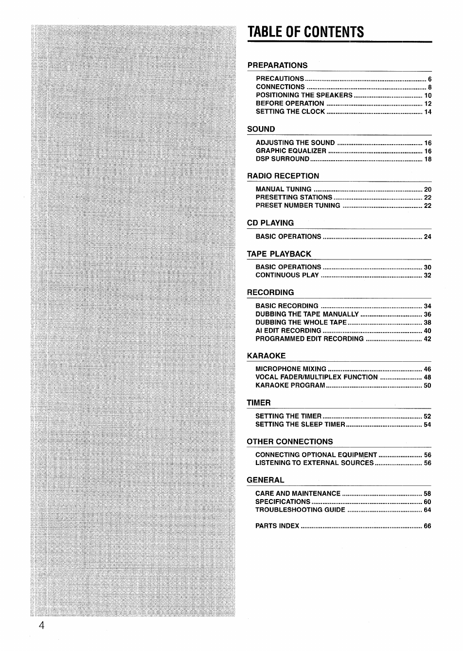 Aiwa NSX-V72 User Manual | Page 4 / 68