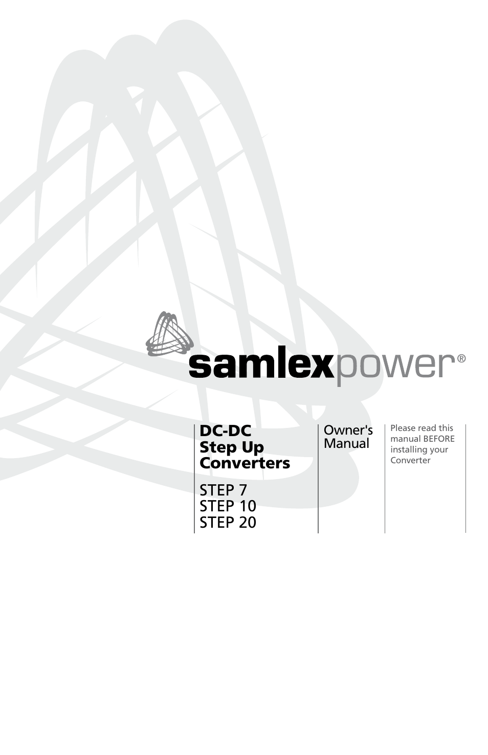 Samlex America Step 20 User Manual | 14 pages