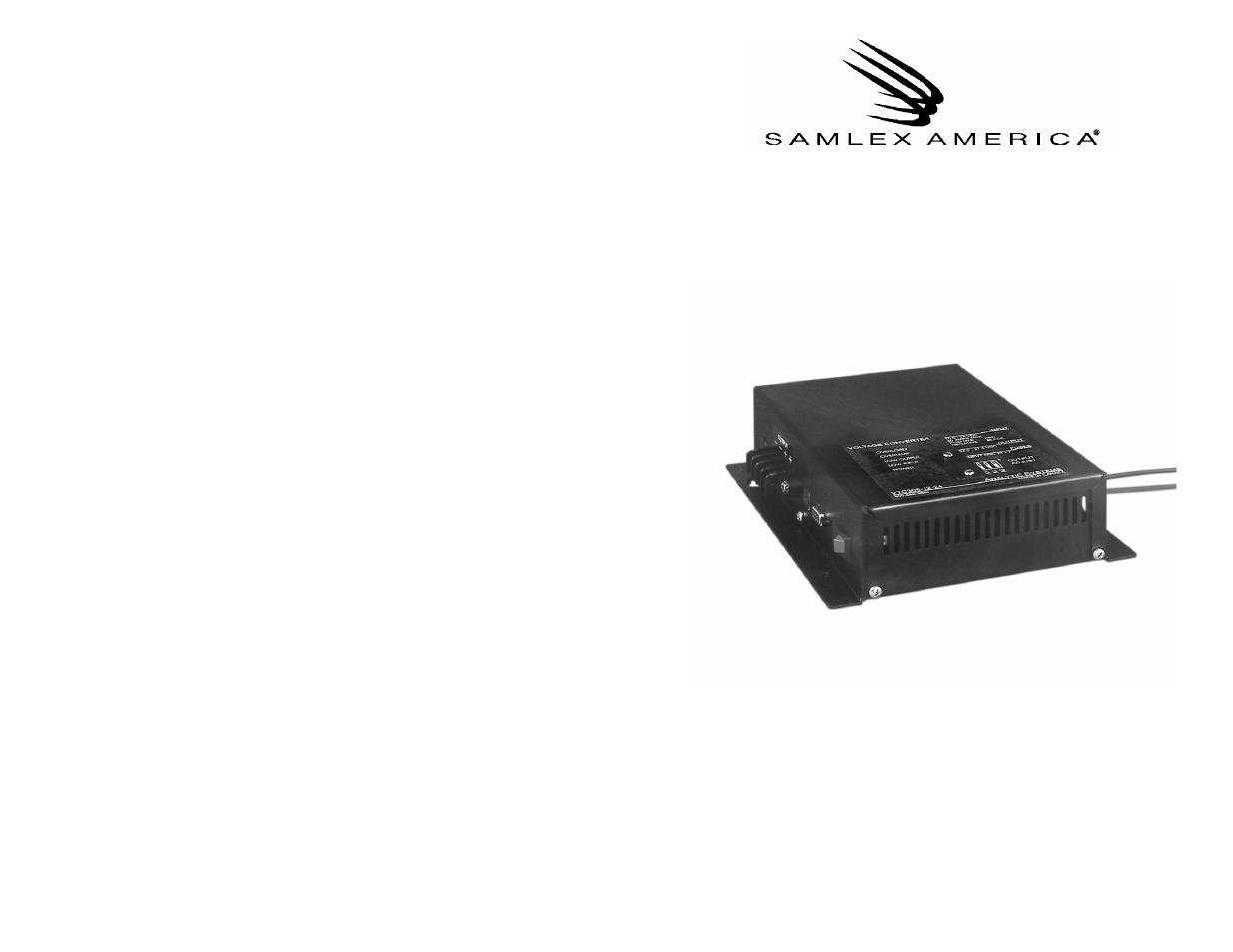 Vtc305 series voltage converter, Installation & operation manual, Limited warranty | Samlex America VTC305 User Manual | Page 8 / 9