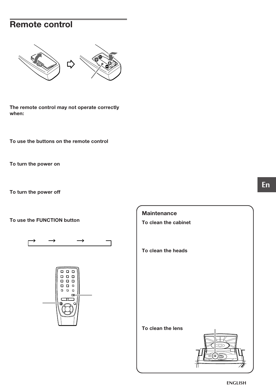 Remote control | Aiwa CA-DW248 User Manual | Page 5 / 12