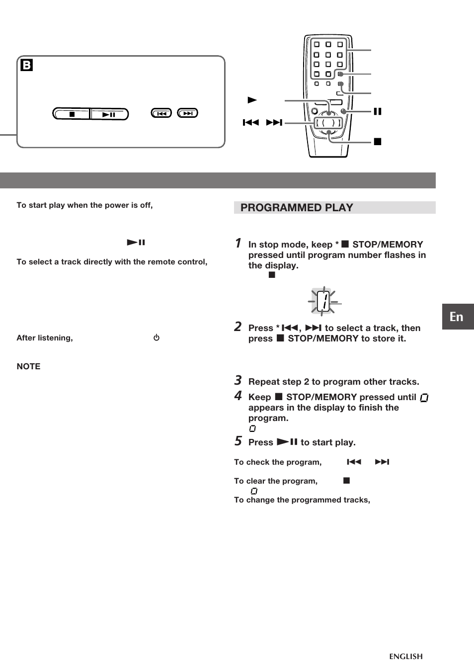 Programmed play | Aiwa CA-DW248 User Manual | Page 7 / 12