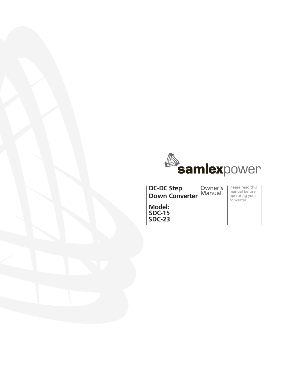 Samlex America SDC-23 User Manual | 4 pages
