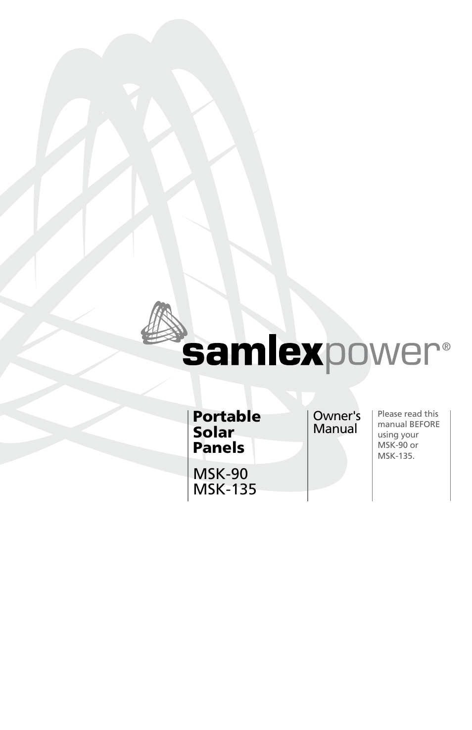 Samlex America MSK-135 User Manual | 20 pages