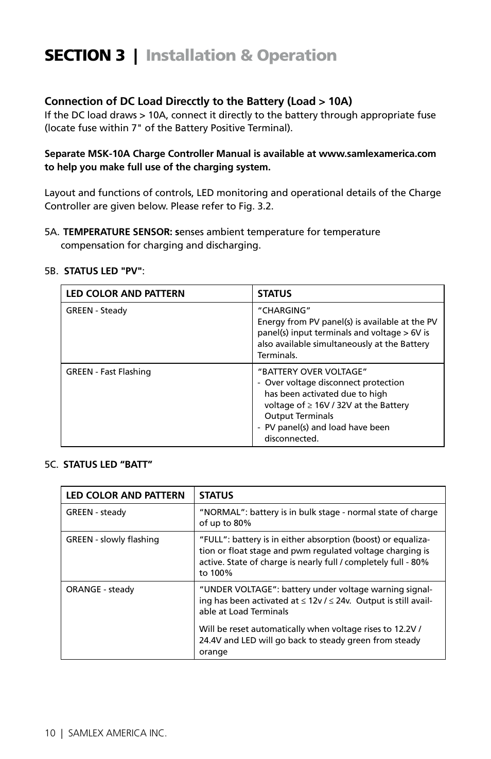 Samlex America MSK-135 User Manual | Page 10 / 20