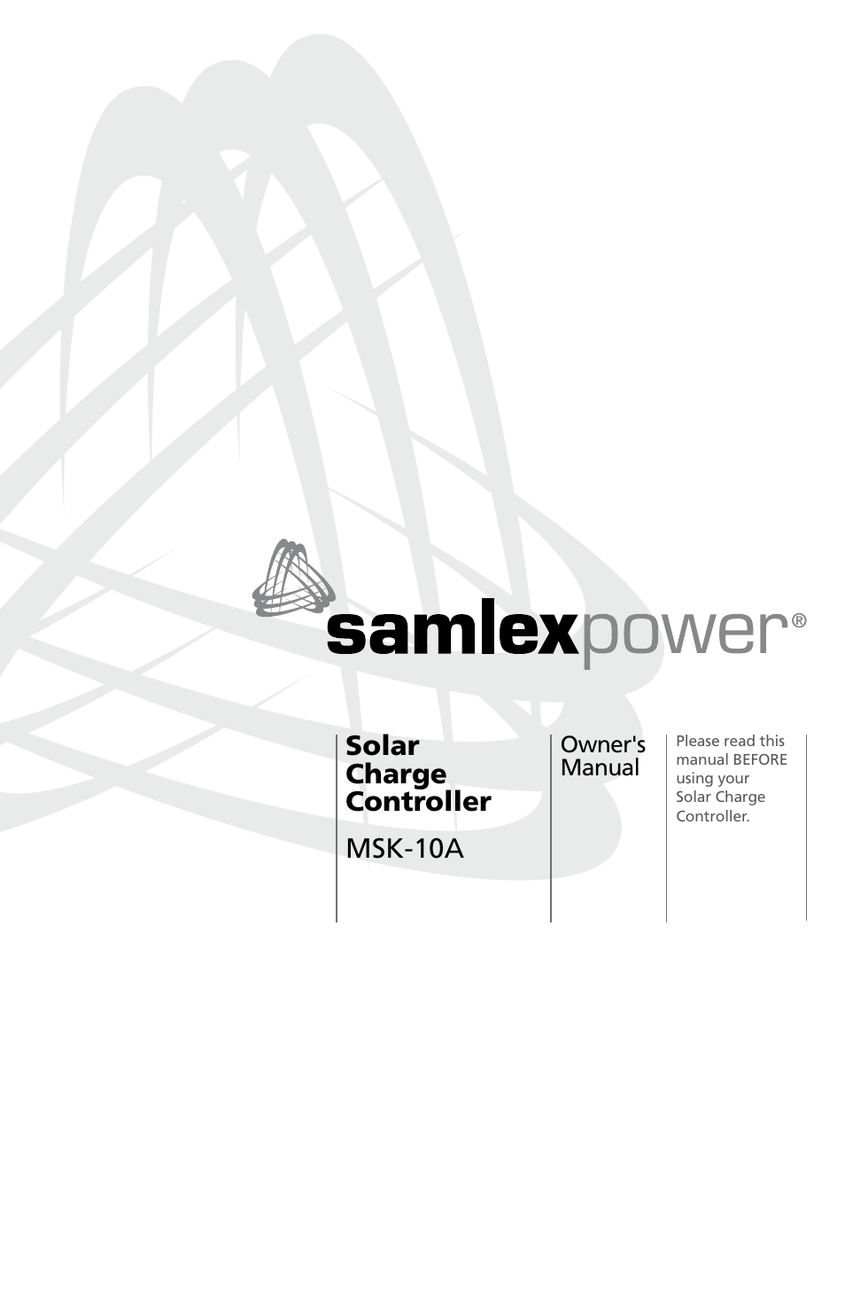Samlex America MSK-10A User Manual | 28 pages