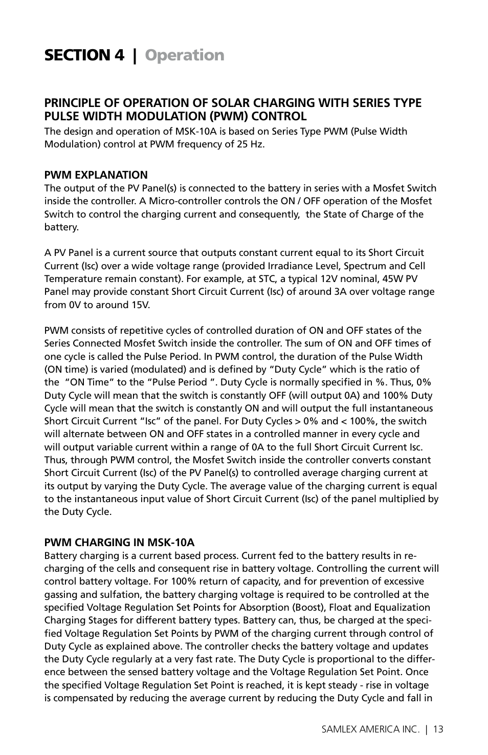 Samlex America MSK-10A User Manual | Page 13 / 28