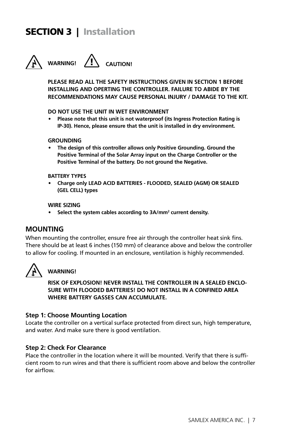Mounting | Samlex America MSK-10A User Manual | Page 7 / 28