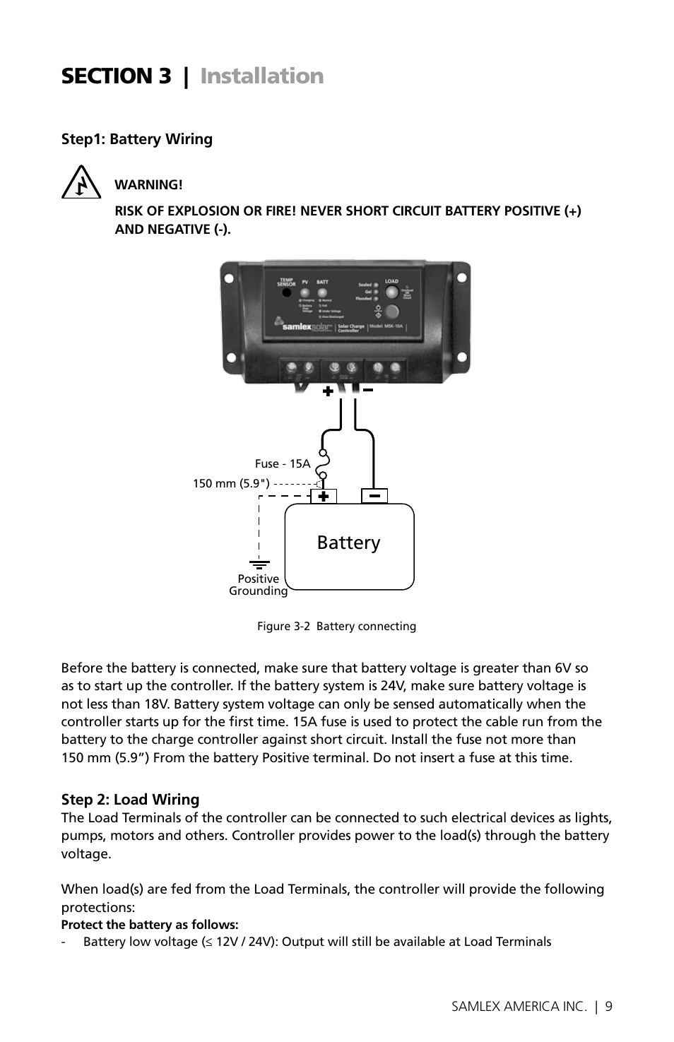 Battery | Samlex America MSK-10A User Manual | Page 9 / 28