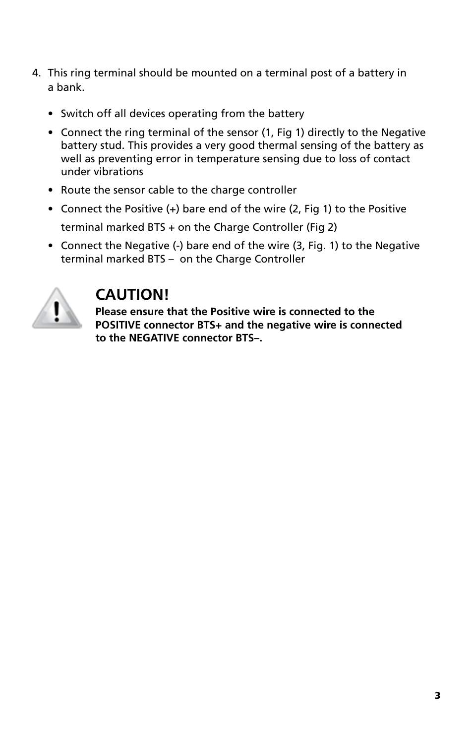 Caution | Samlex America DC-BTS-A-C User Manual | Page 3 / 4