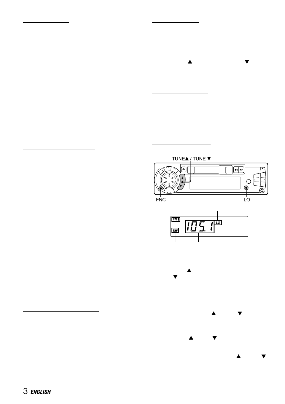 Aligning the source levels, Restoring the factory settings, Muting button beep sounds | Displaying the clock, Radio operation, Tuning in to a station, Adjusting sound setting the clock | Aiwa CT-X411YU User Manual | Page 4 / 6