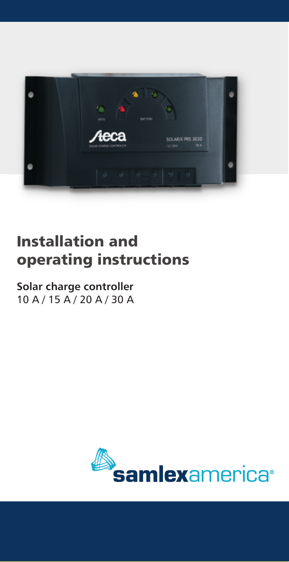 Samlex America Steca_Solarix_PRS User Manual | 10 pages