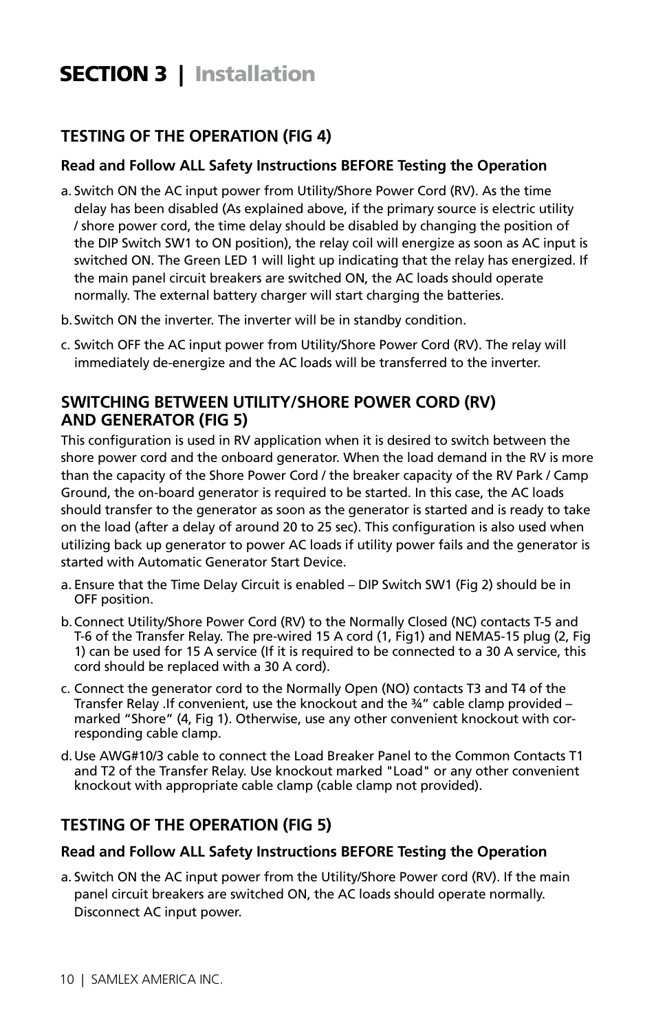 Samlex America STS-30 User Manual | Page 10 / 16