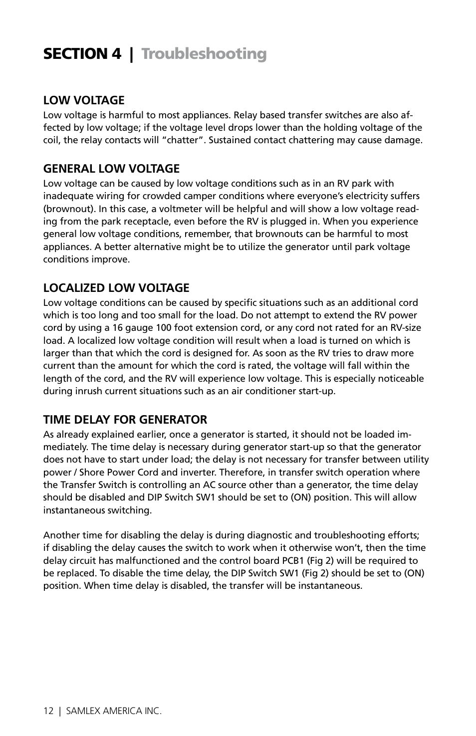 Samlex America STS-30 User Manual | Page 12 / 16