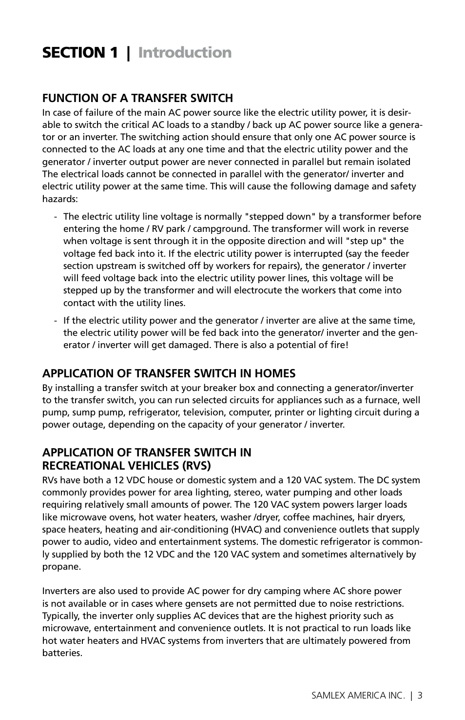 Samlex America STS-30 User Manual | Page 3 / 16