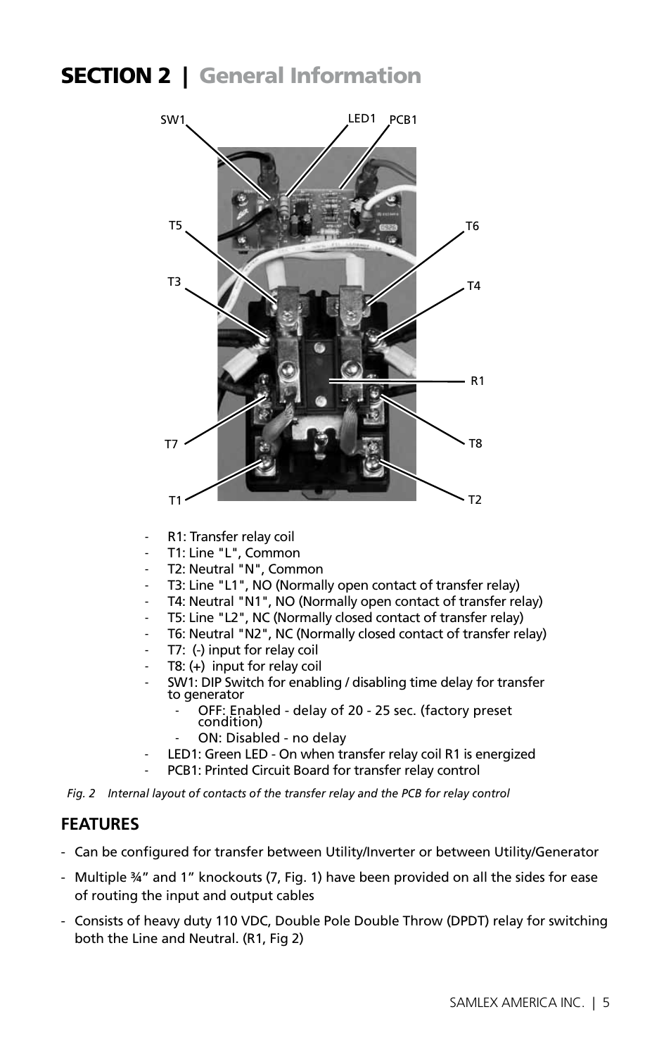 Features | Samlex America STS-30 User Manual | Page 5 / 16