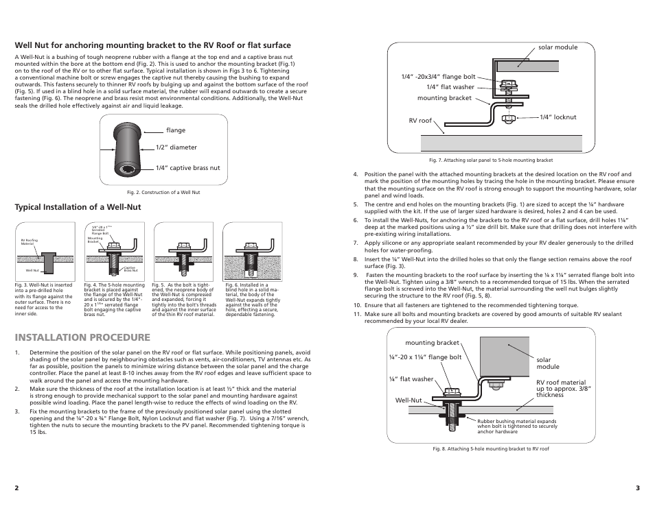 Installation procedure, Typical installation of a well-nut | Samlex America SM5-KIT User Manual | Page 2 / 2