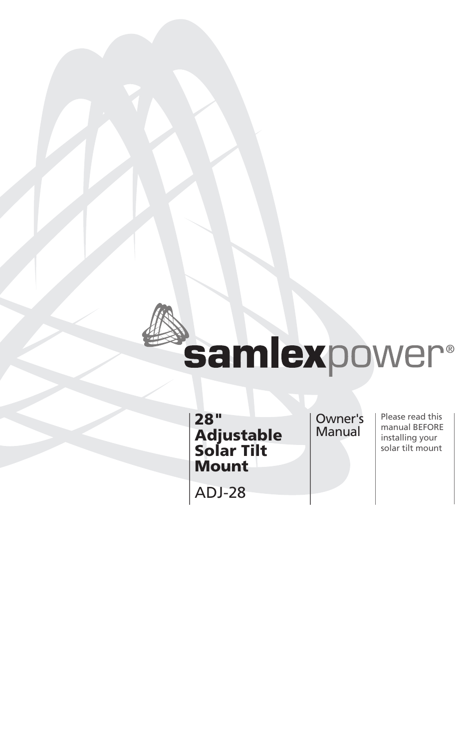 Samlex America ADJ-28 User Manual | 12 pages