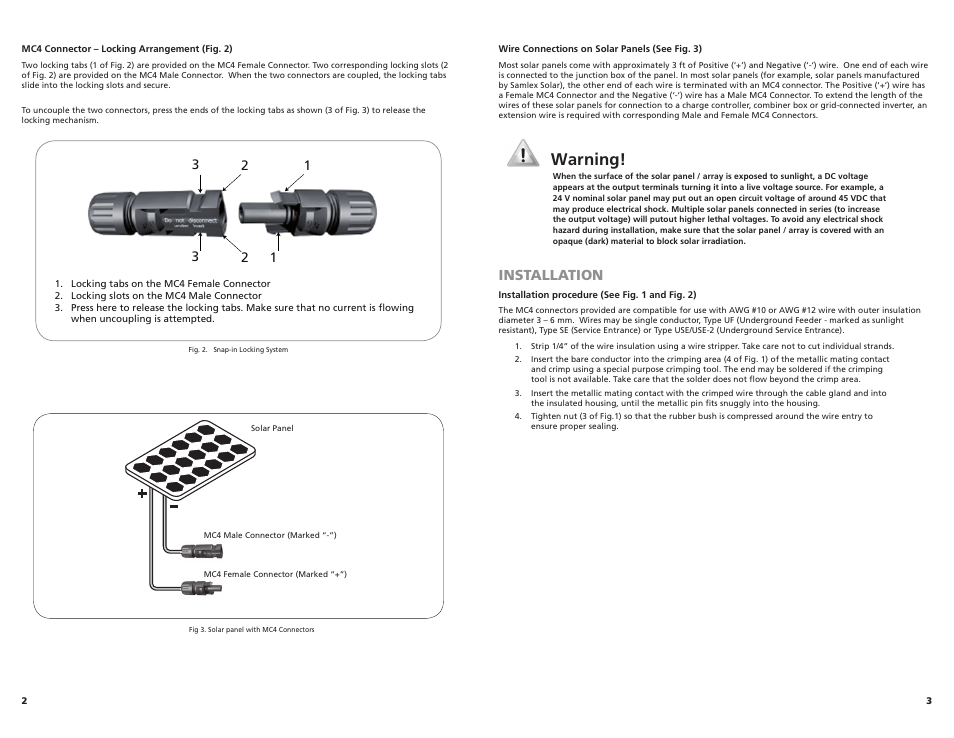 Samlex America MC4-2 User Manual | 2 pages