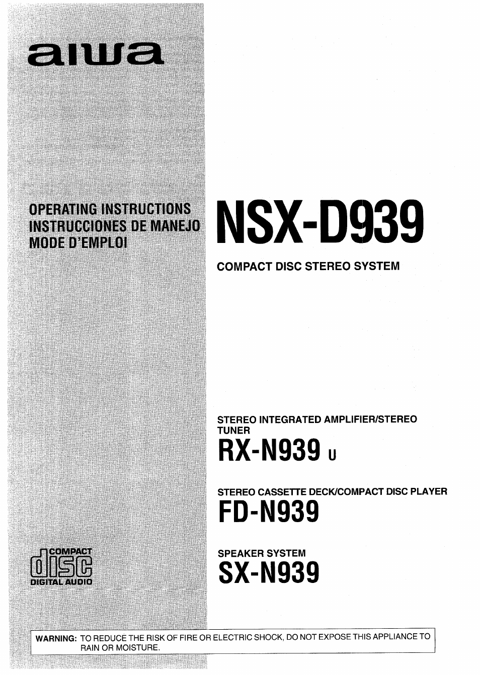 Aiwa RX-N939U User Manual | 80 pages