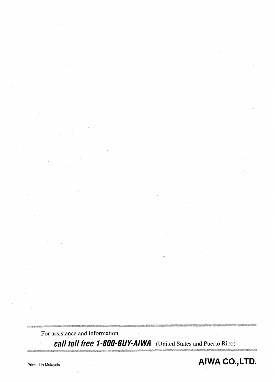Aiwa co., ltd | Aiwa XR-MT1000 User Manual | Page 116 / 116