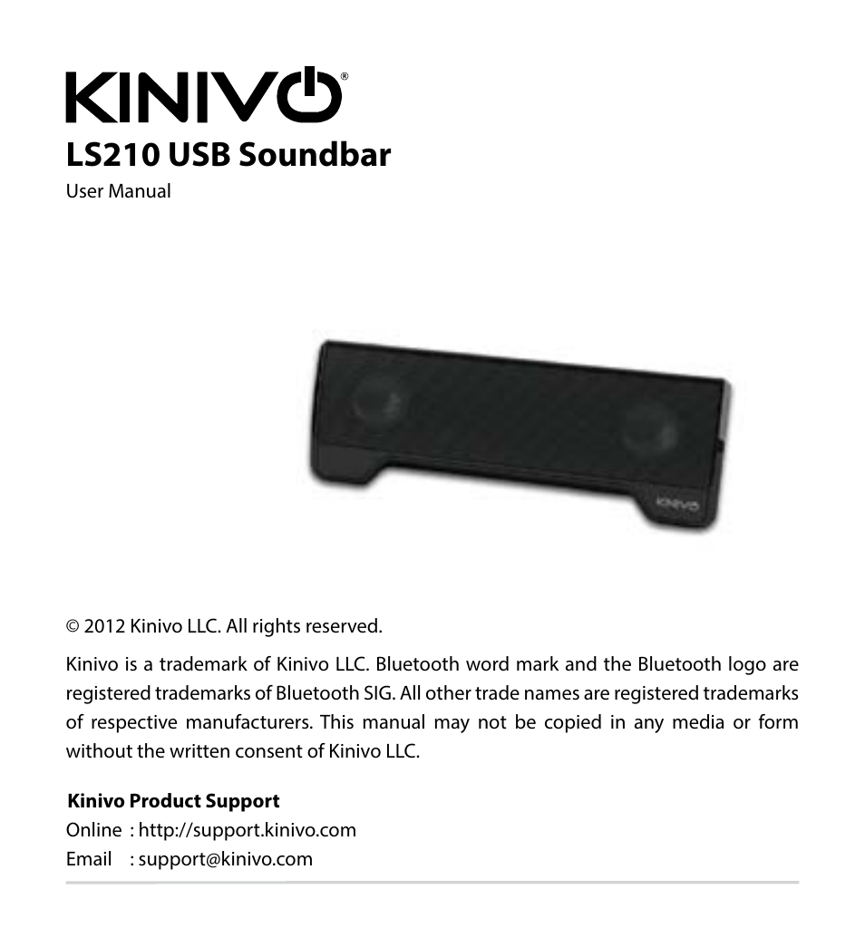 Kinivo LS210 Portable Laptop Speaker User Manual | 10 pages