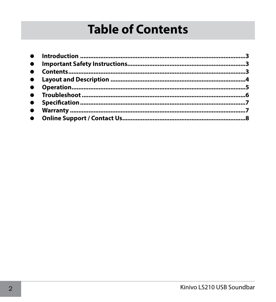 Kinivo LS210 Portable Laptop Speaker User Manual | Page 2 / 10