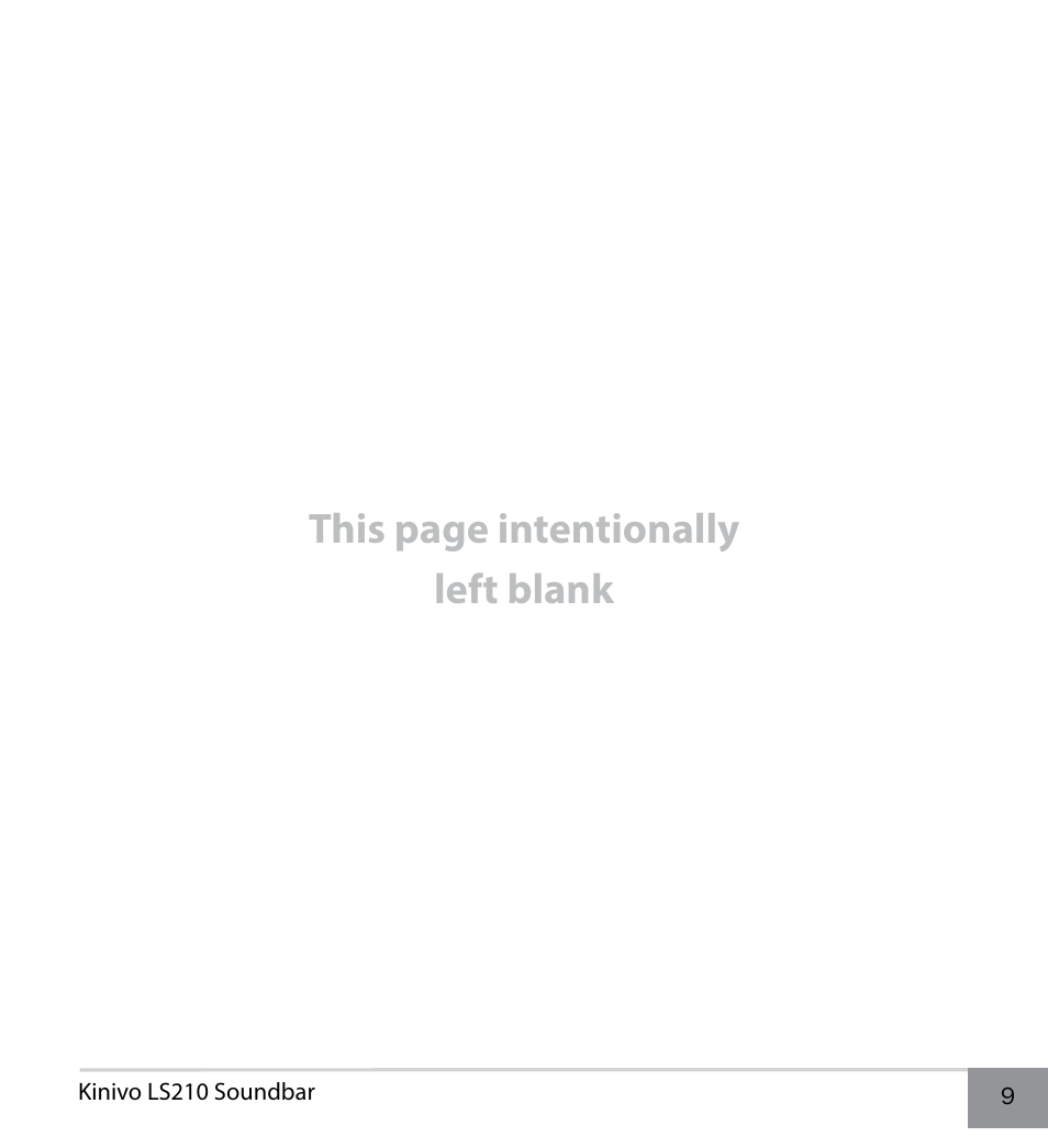 This page intentionally left blank | Kinivo LS210 Portable Laptop Speaker User Manual | Page 9 / 10
