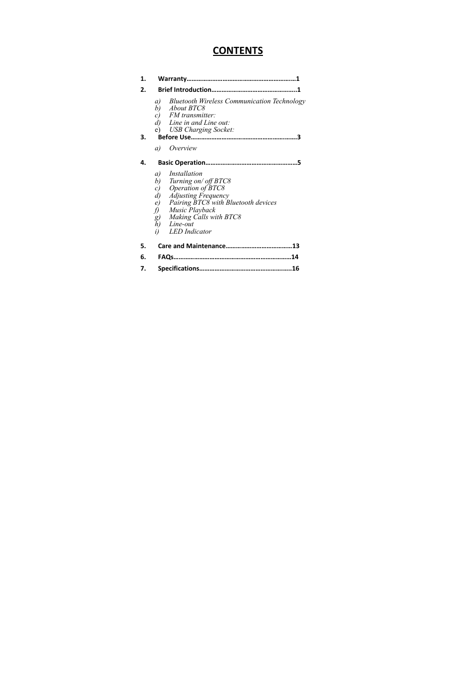 Kinivo BTC8 Bluetooth FM Transmitter User Manual | Page 2 / 18