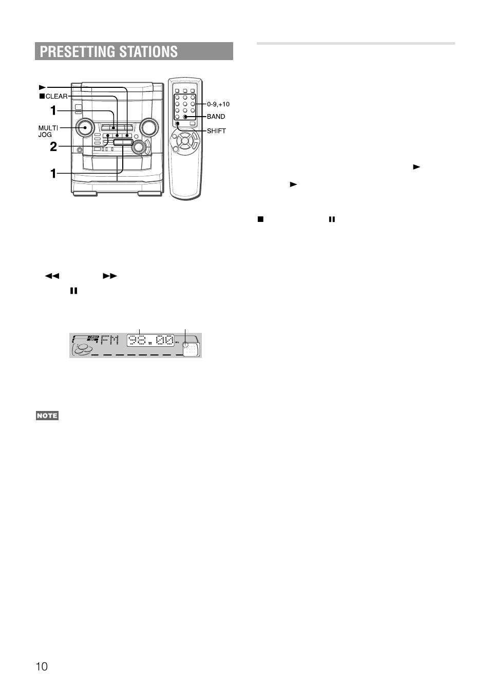 Presetting stations, Preset number tuning | Aiwa NSX-AJ50 User Manual | Page 10 / 68