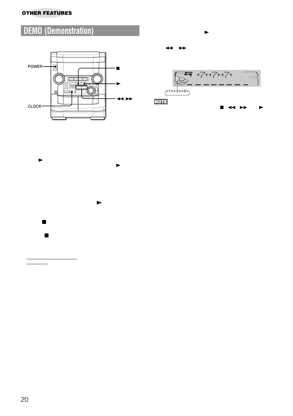 Demo (demonstration) | Aiwa NSX-AJ50 User Manual | Page 20 / 68