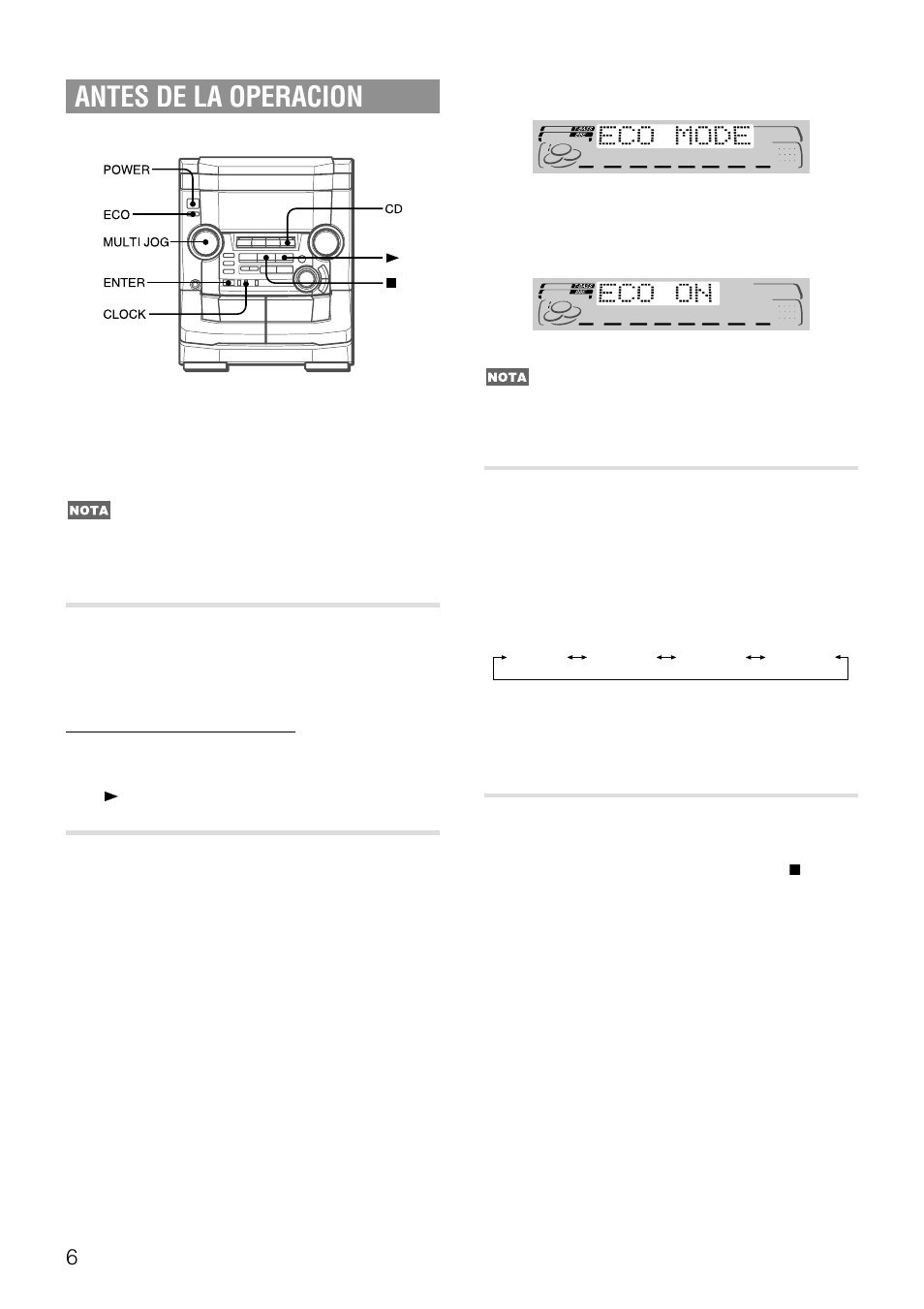 Antes de la operacion, Demo (demostración), Modo de intensidad de iluminacion | Ventanilla parpadeante | Aiwa NSX-AJ50 User Manual | Page 29 / 68