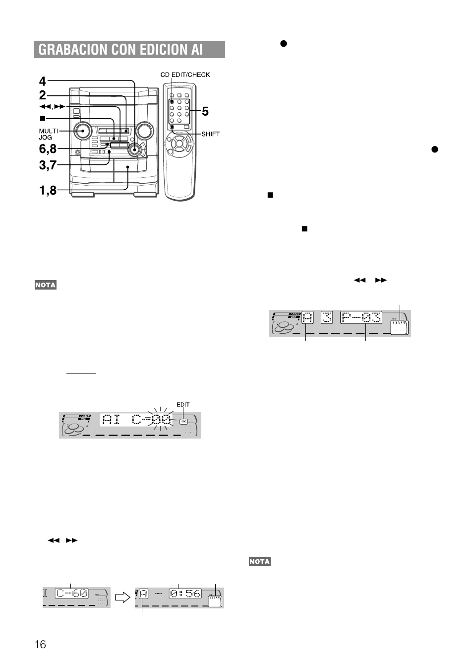 Grabacion con edicion ai | Aiwa NSX-AJ50 User Manual | Page 39 / 68