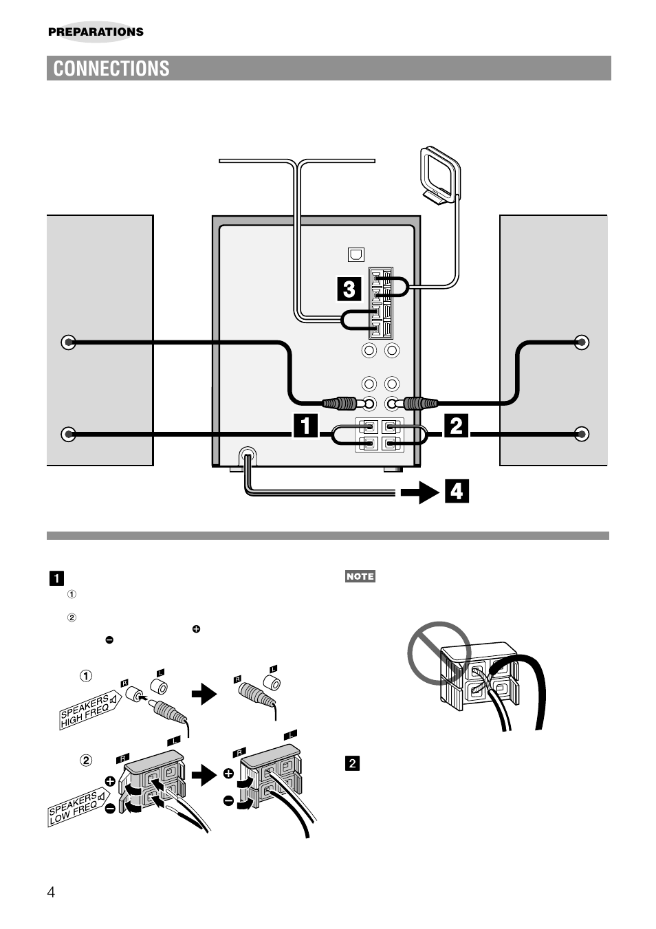 Connections | Aiwa NSX-AJ50 User Manual | Page 4 / 68