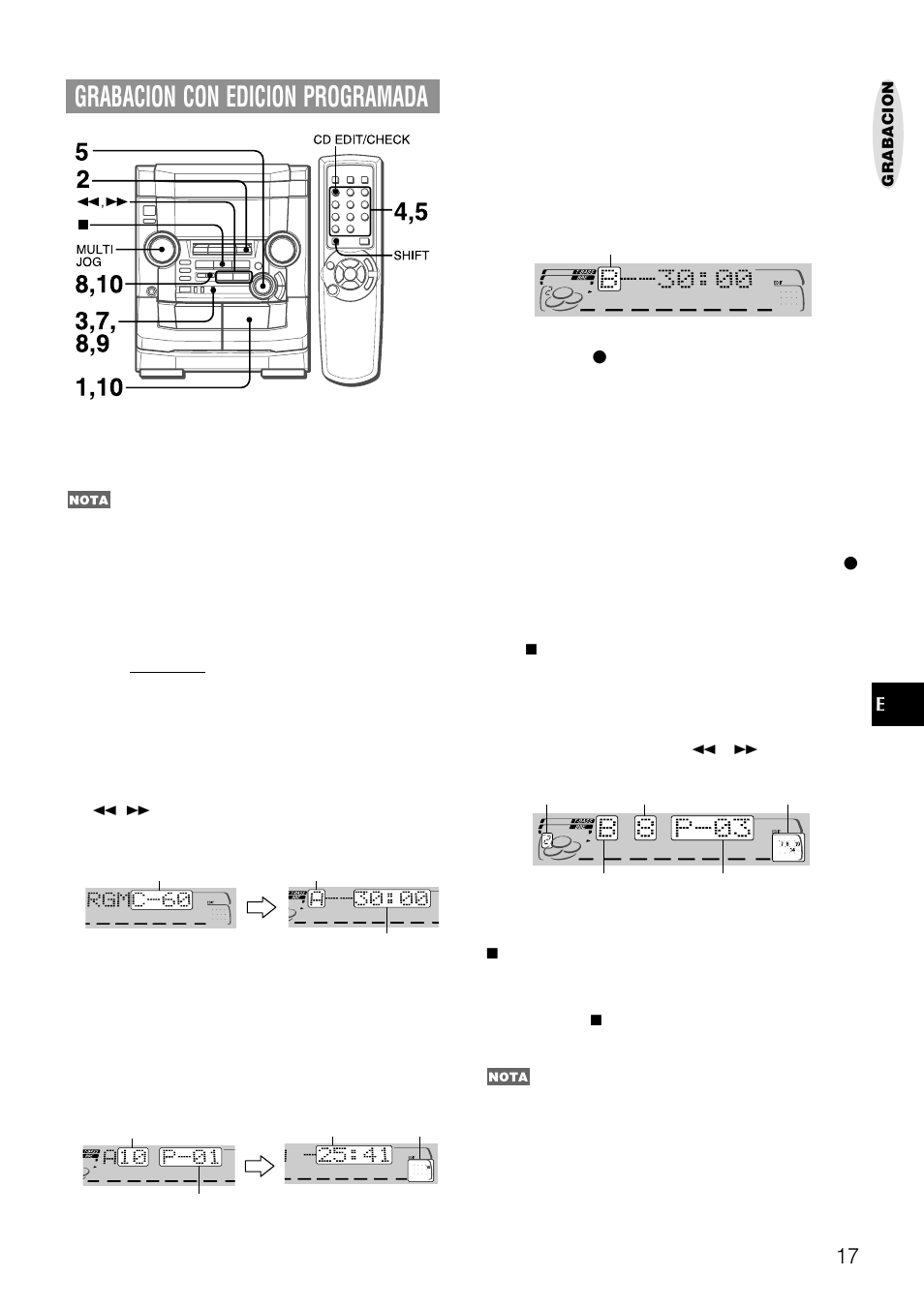 Grabacion con edicion programada | Aiwa NSX-AJ50 User Manual | Page 40 / 68