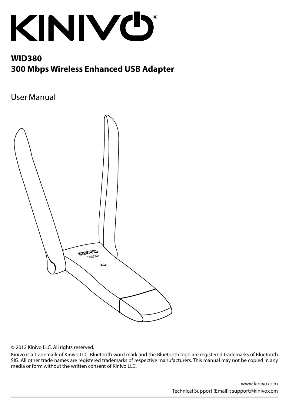 Kinivo WID380 300 Mbps Enhanced USB Wireless Network Adapter User Manual | 18 pages
