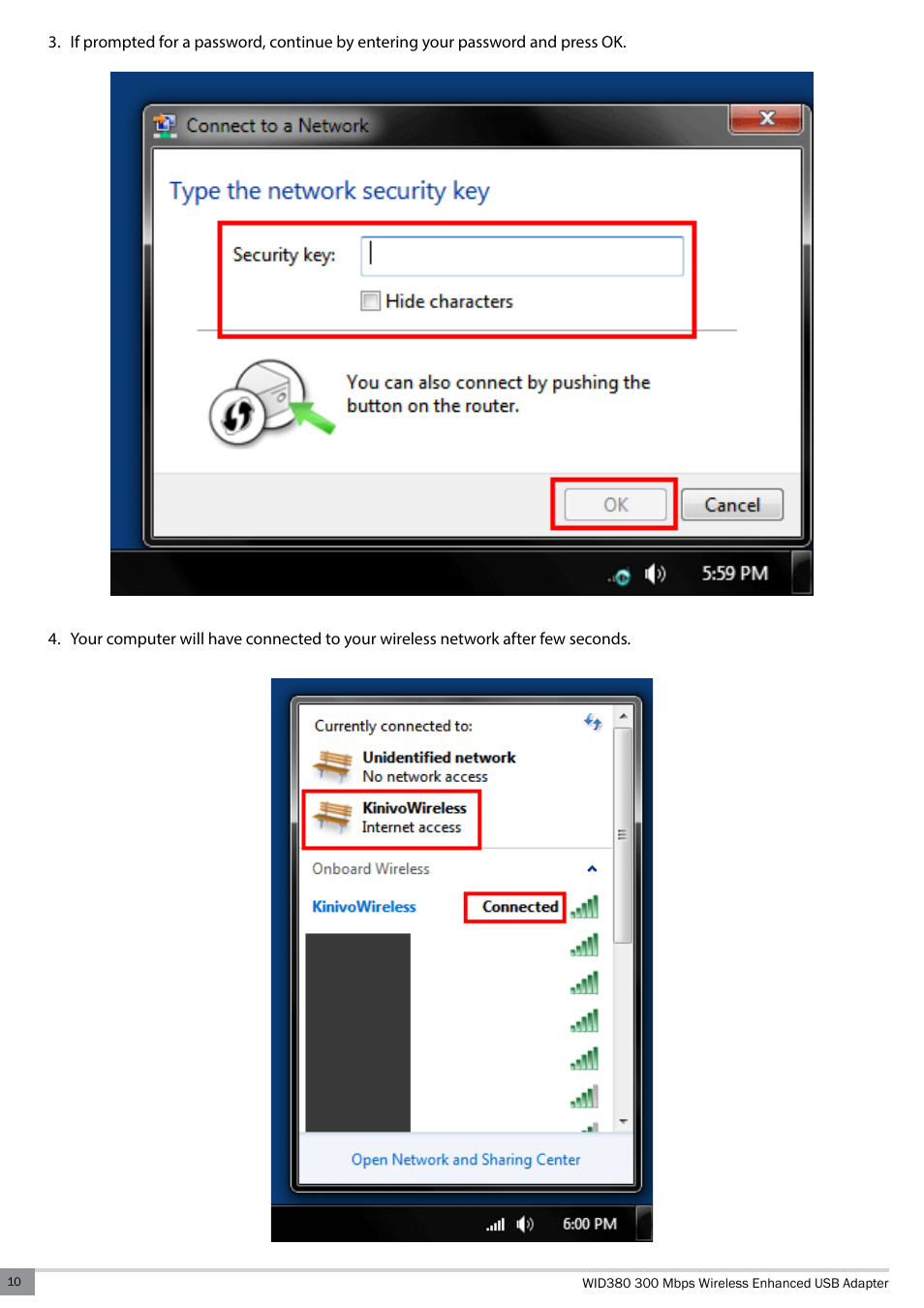 Kinivo WID380 300 Mbps Enhanced USB Wireless Network Adapter User Manual | Page 10 / 18
