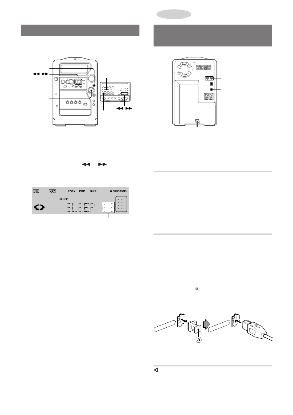 Connecting optional equipment, Sleep timer, Aux/video in jacks | Digital in (optical) jack, 3super woofer jack | Aiwa XR-MR5 User Manual | Page 28 / 98