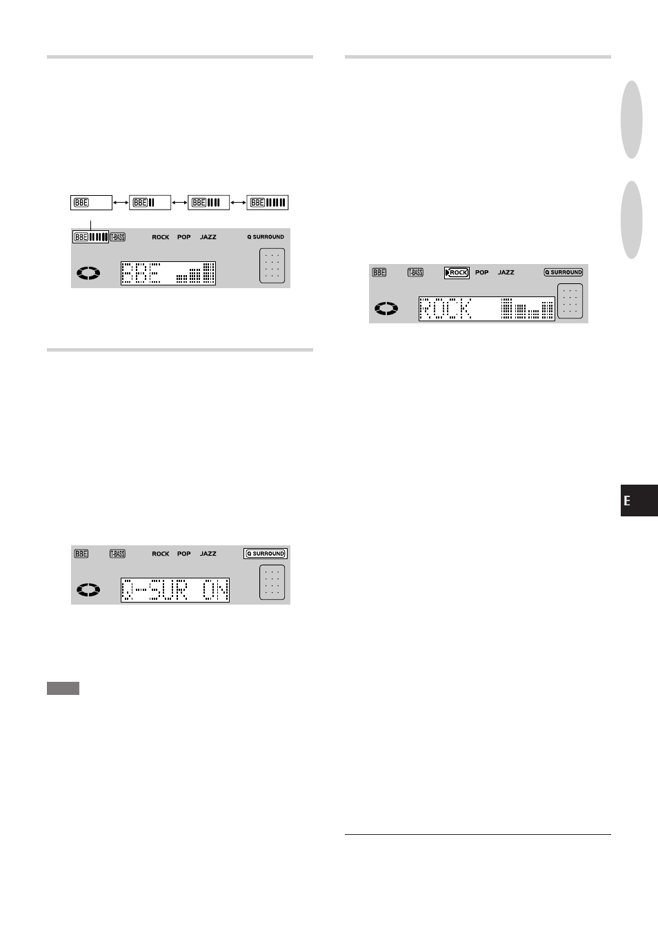 Esistema bbe, Sistema q surround (ambiental q), Ecualizador gráfico | Aiwa XR-MR5 User Manual | Page 41 / 98
