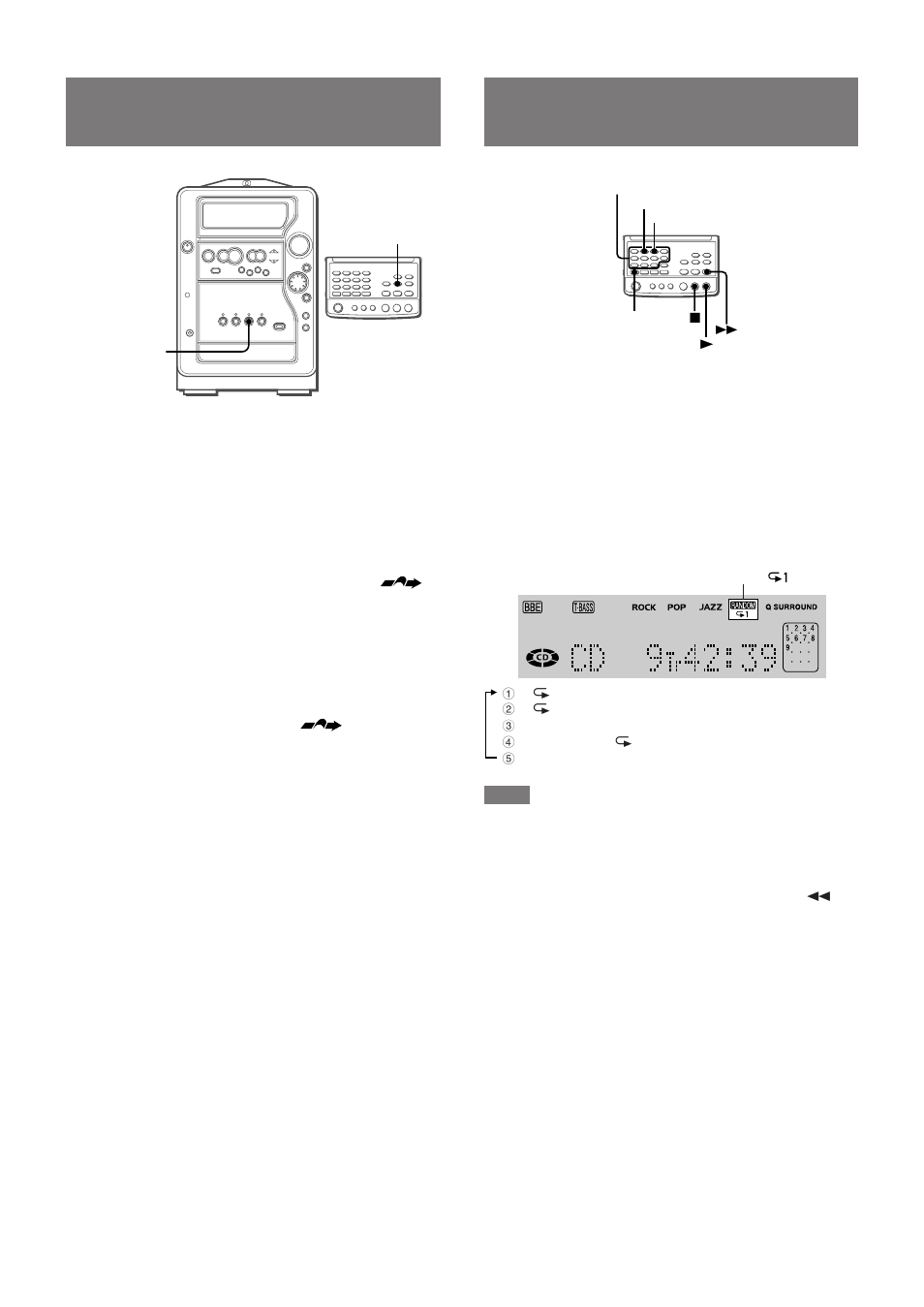 Función de salto de espacios en blanco, Reproducción aleatoria/ repetida | Aiwa XR-MR5 User Manual | Page 46 / 98
